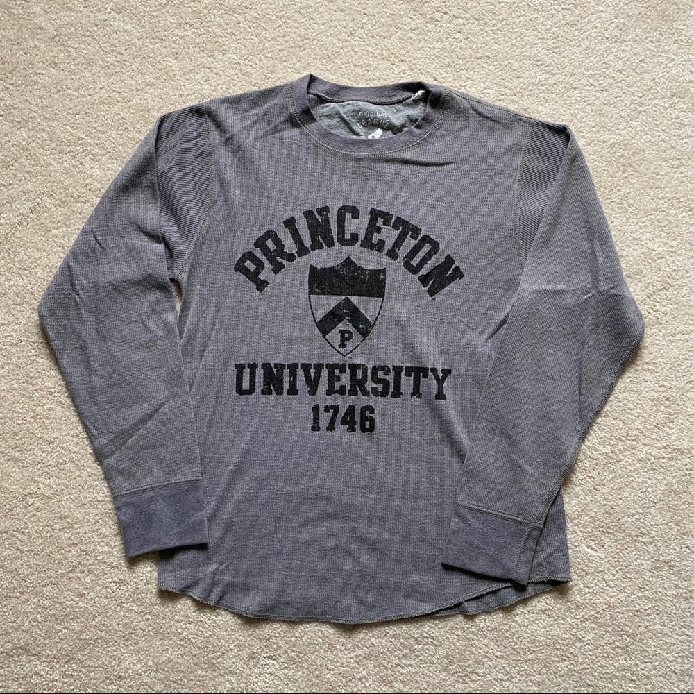 Princeton University Waffle-knit Gray Long Sleeve